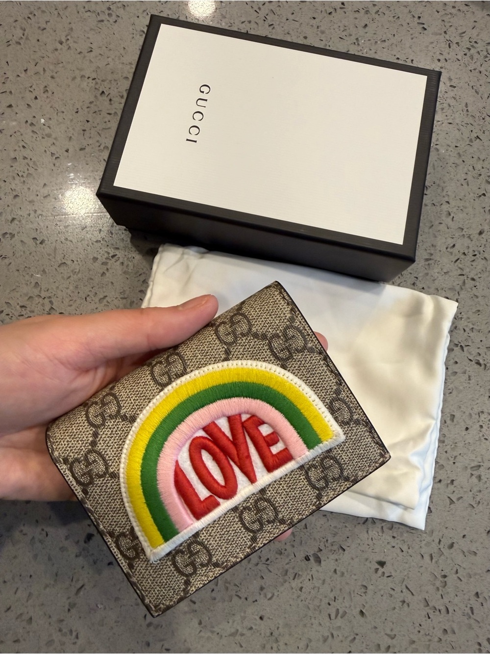 Authentic Gucci Red Leather Card Wallet